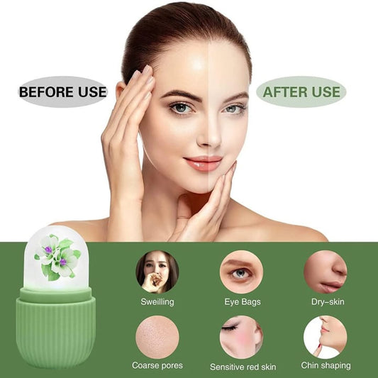 Ice Roller Massager for Face & Eyes – Stainless Steel Cooling Facial Roller JZCosmetics.com