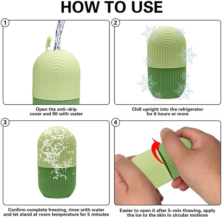 Ice Roller Massager for Face & Eyes – Stainless Steel Cooling Facial Roller JZCosmetics.com