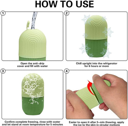 Ice Roller Massager for Face & Eyes – Stainless Steel Cooling Facial Roller JZCosmetics.com