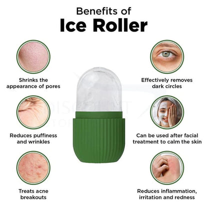 Ice Roller Massager for Face & Eyes – Stainless Steel Cooling Facial Roller JZCosmetics.com