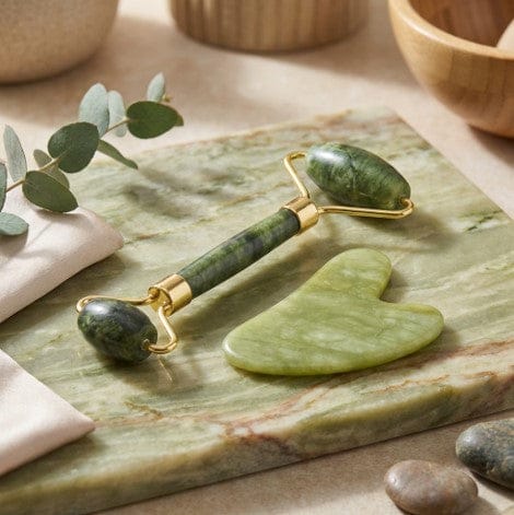 Jade Roller & Gua Sha Set – Natural Stone Face Massager JZCosmetics.com