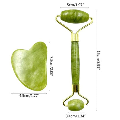Jade Roller & Gua Sha Set – Natural Stone Face Massager JZCosmetics.com