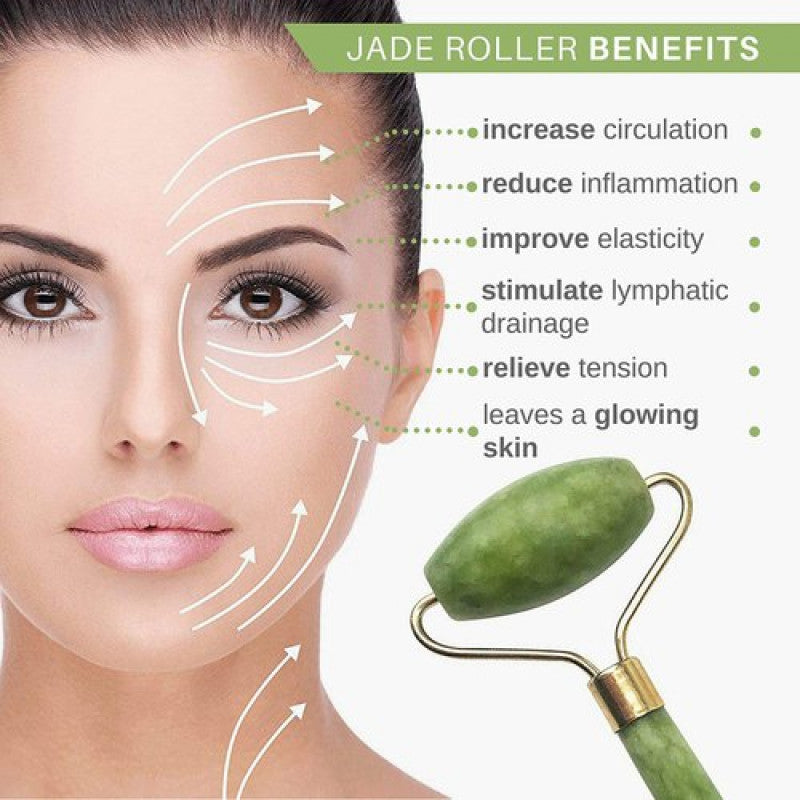 Jade Roller & Gua Sha Set – Natural Stone Face Massager JZCosmetics.com