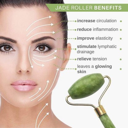 Jade Roller & Gua Sha Set – Natural Stone Face Massager JZCosmetics.com