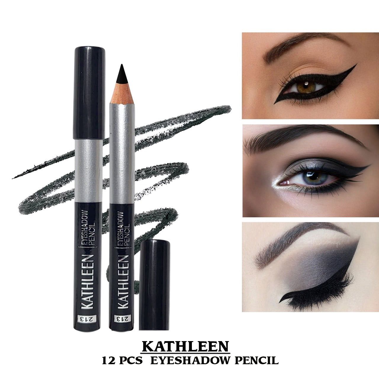 Kathleen 12pcs Black Jumbo Eyeliner Pencil Set JZCosmetics.com