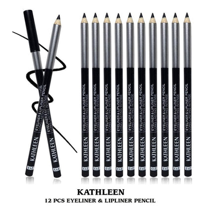 Kathleen 12pcs Black Jumbo Eyeliner Pencil Set JZCosmetics.com