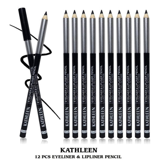 Kathleen 12pcs Black Jumbo Eyeliner Pencil Set JZCosmetics.com