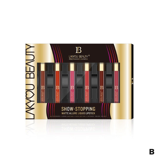 Lakyou Beauty 6 Pcs Matte Liquid Lipstick Set – Long-Lasting Waterproof Lip Colors JZCosmetics.com