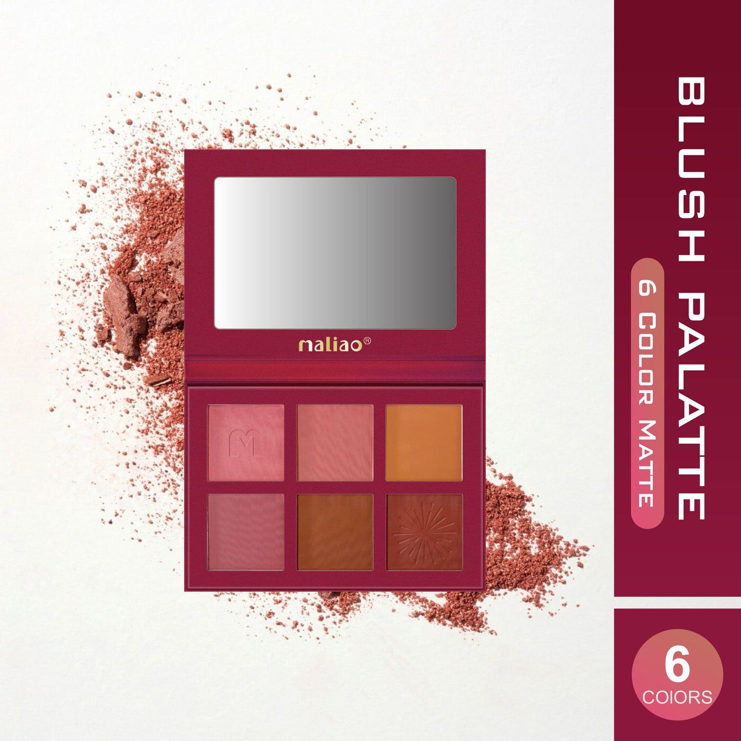 Maliao HD Blush Palette 6 Color Matte Touch JZCosmetics.com