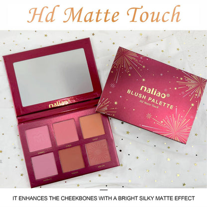 Maliao HD Blush Palette 6 Color Matte Touch JZCosmetics.com