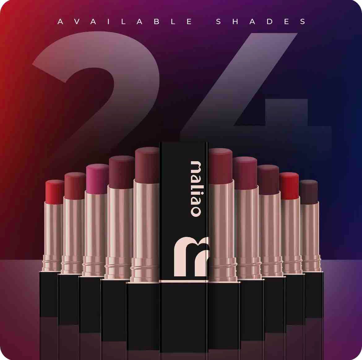 Maliao Super Non-Transfer Lipstick / Available in 24 Shades JZCosmetics.com