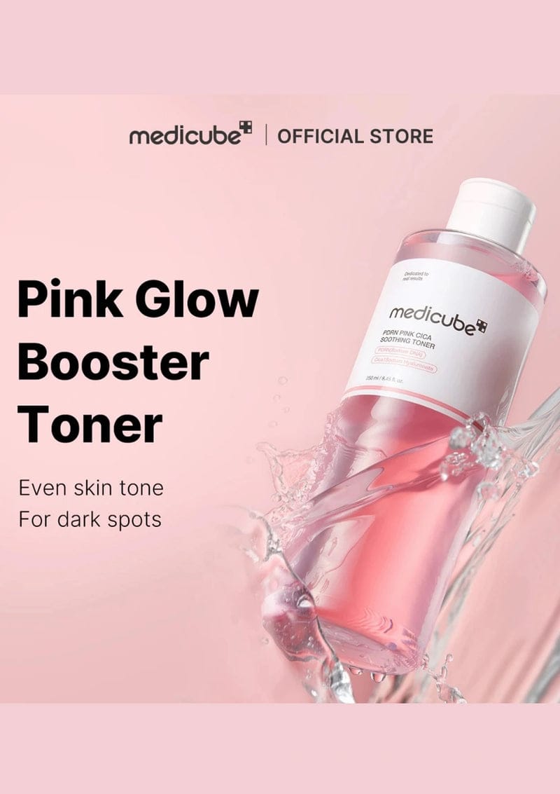 Medicube PDRN Pink Cica Soothing Toner 250ml – Calming & Hydrating Korean Toner JZCosmetics.com