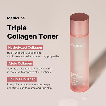 Medicube Triple Collagen Toner 140ml – Hydrating & Firming Korean Skincare Toner JZCosmetics.com