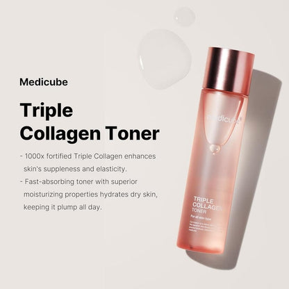 Medicube Triple Collagen Toner 140ml – Hydrating & Firming Korean Skincare Toner JZCosmetics.com