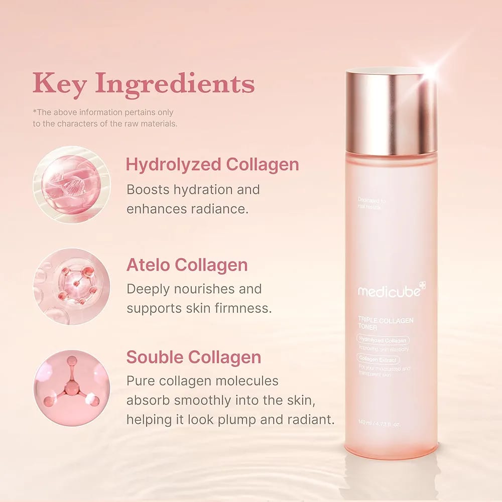 Medicube Triple Collagen Toner 140ml – Hydrating & Firming Korean Skincare Toner JZCosmetics.com