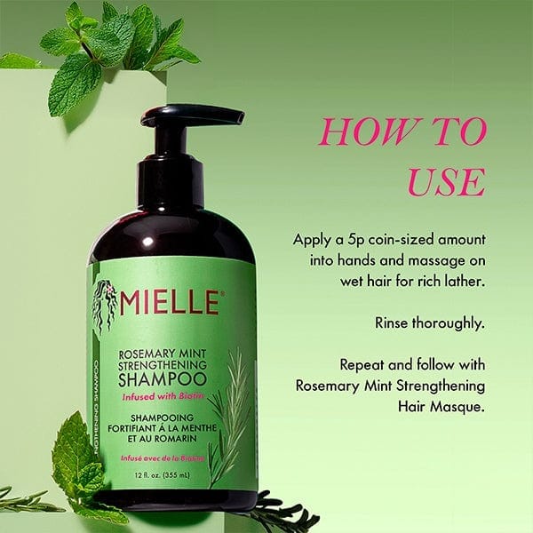 Mielle Rosemary Mint Strengthening Shampoo 355ml – Nourishing Hair Growth & Breakage Control Formula JZCosmetics.com