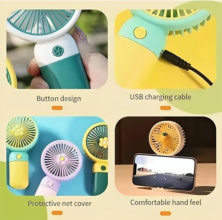 Mini Portable USB Fan 3 Speed Cute Handheld Fan JZCosmetics.com