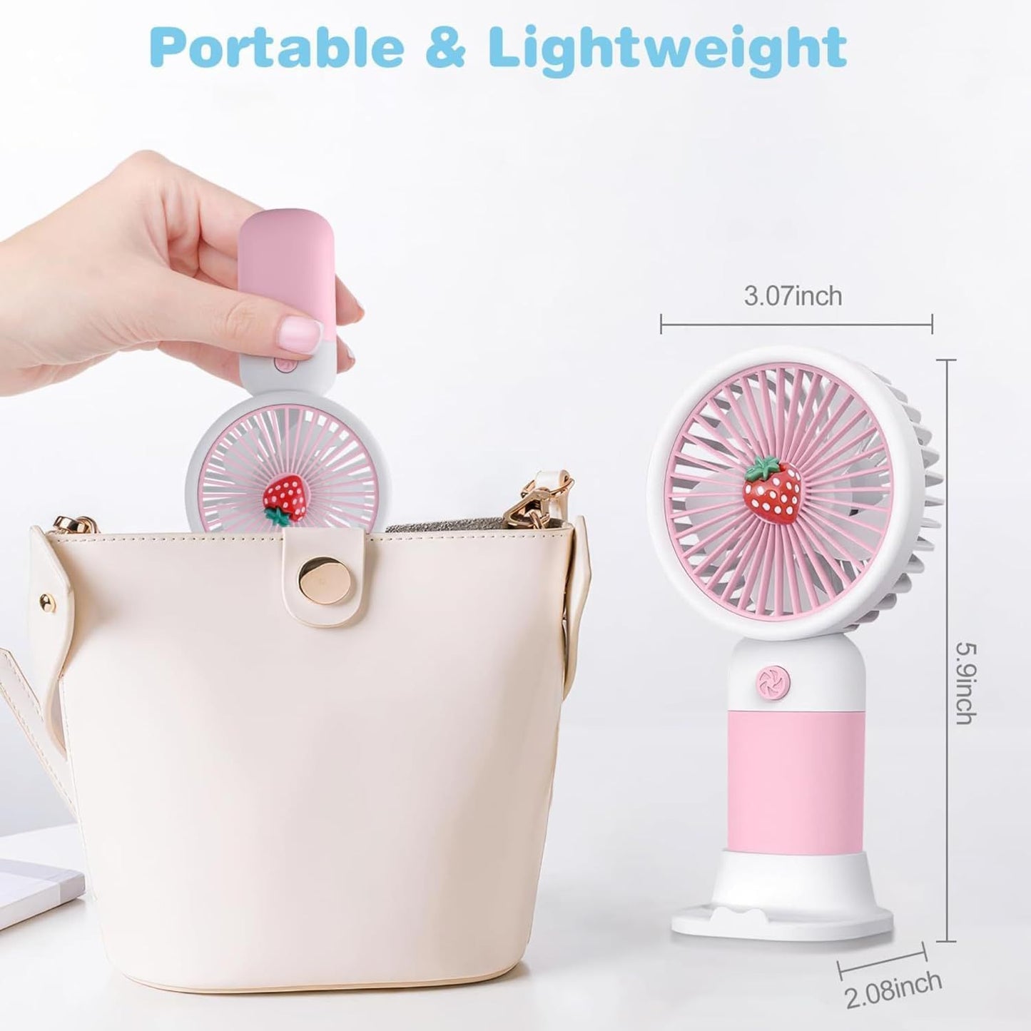 Mini Portable USB Fan 3 Speed Cute Handheld Fan JZCosmetics.com