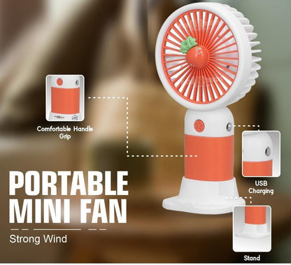 Mini Portable USB Fan 3 Speed Cute Handheld Fan JZCosmetics.com