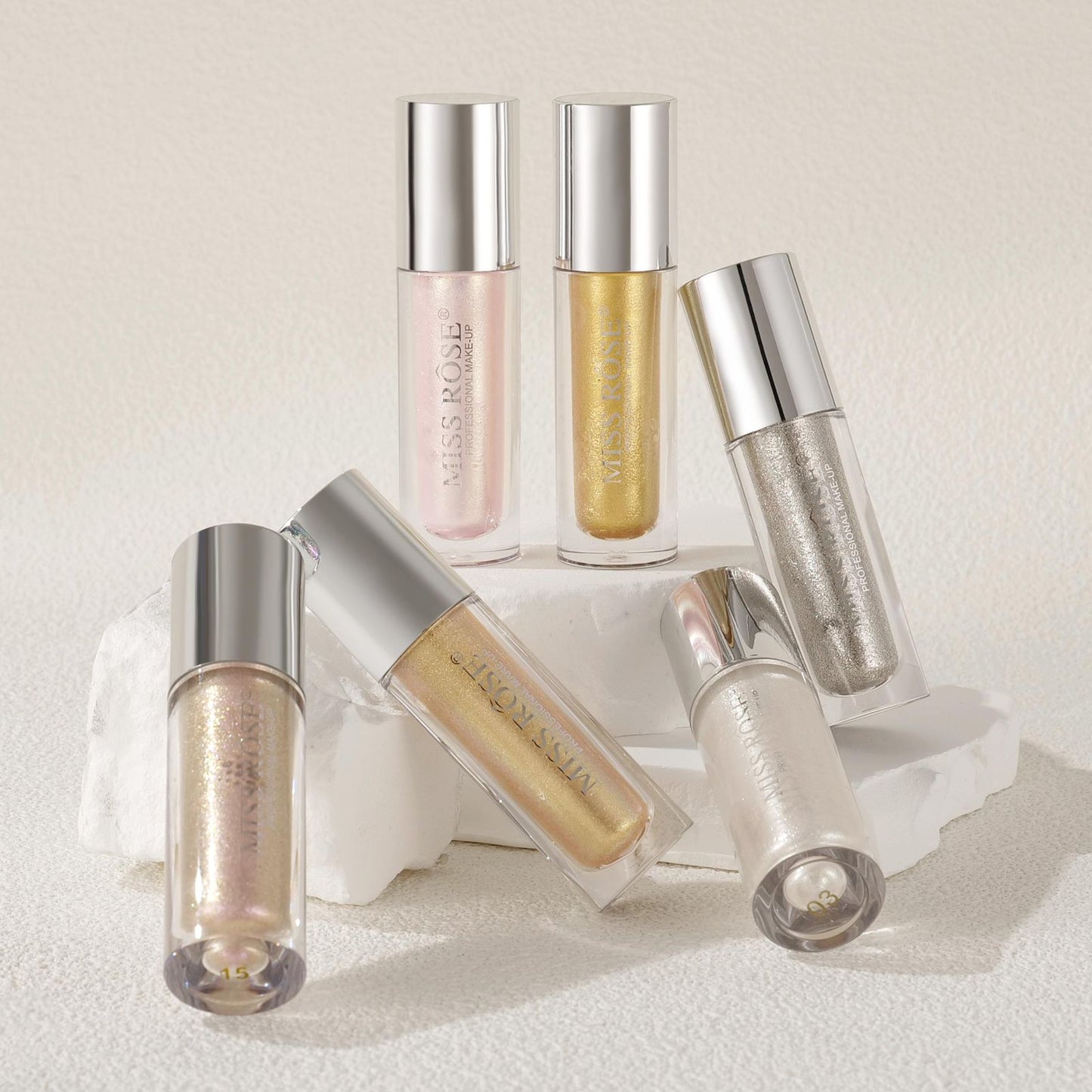 Miss Rose Liquid Highlighters 6pcs Set – Multi-Shade Glow & Radiance Makeup JZCosmetics.com