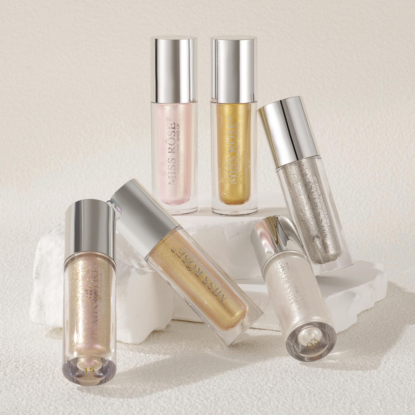 Miss Rose Liquid Highlighters 6pcs Set – Multi-Shade Glow & Radiance Makeup JZCosmetics.com