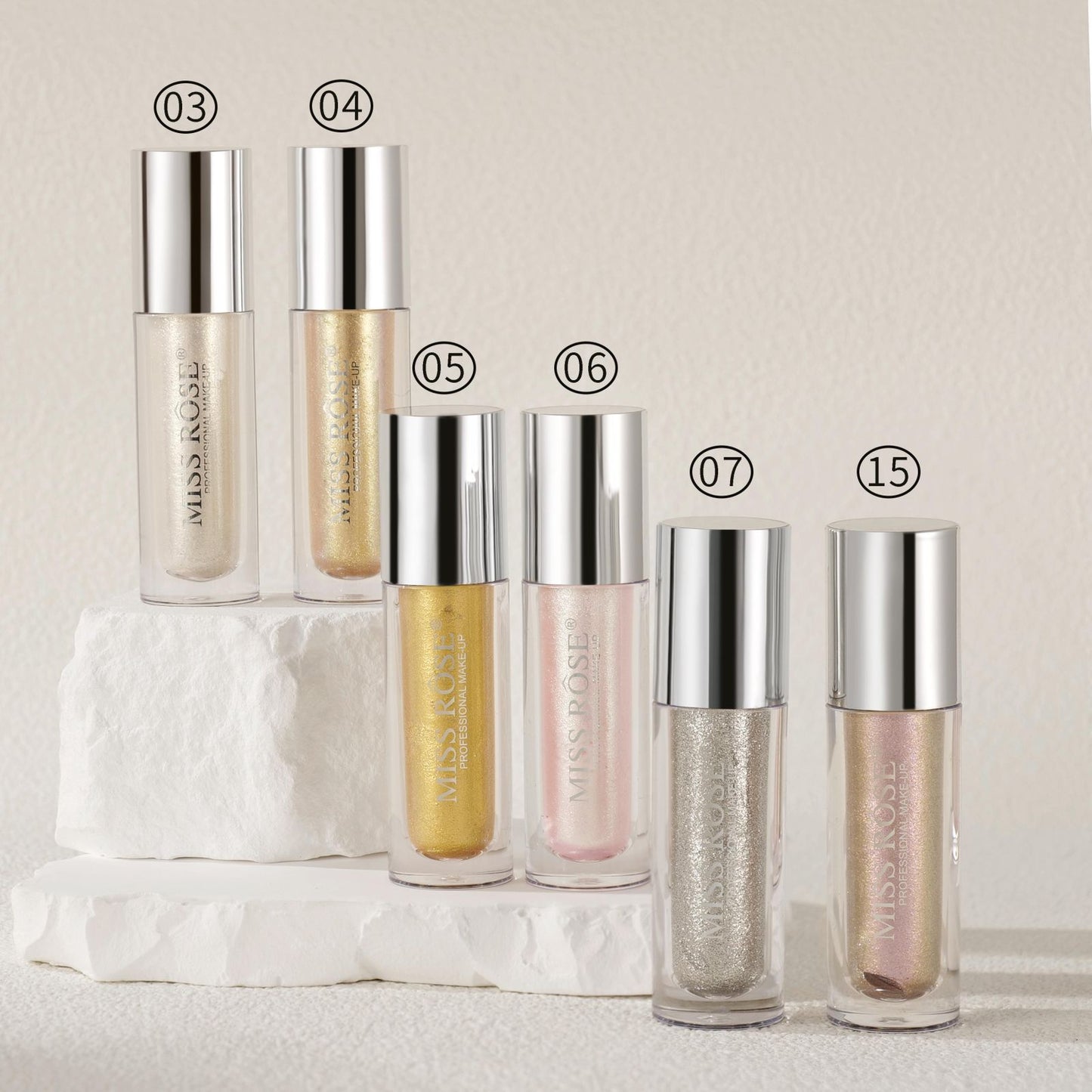 Miss Rose Liquid Highlighters 6pcs Set – Multi-Shade Glow & Radiance Makeup JZCosmetics.com