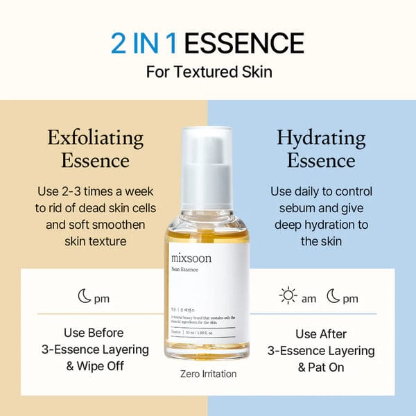 Mixsoon Bean Essence 50ml – Hydrating & Brightening Korean Skincare Serum JZCosmetics.com