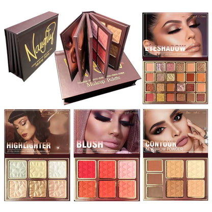 Naughty 4-Fold All-in-One Makeup Palette – Eyeshadow, Blush, Highlighter & Contour Kit JZCosmetics.com