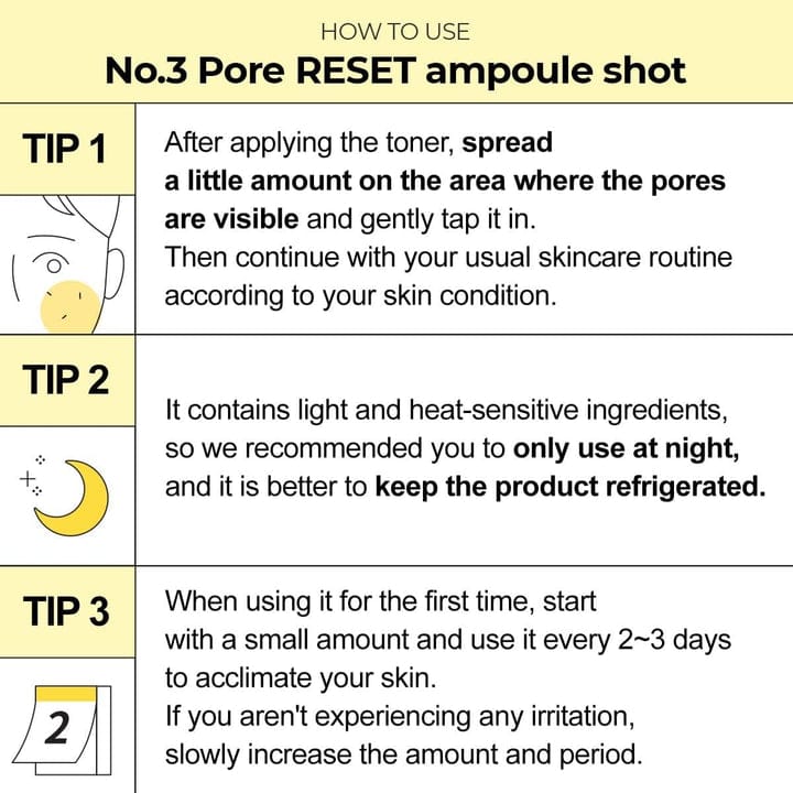 Numbuzin No.3 Pore Reset Ampoule Shot 25ml – Pore Care & Smoothing Serum JZCosmetics.com