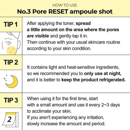 Numbuzin No.3 Pore Reset Ampoule Shot 25ml – Pore Care & Smoothing Serum JZCosmetics.com
