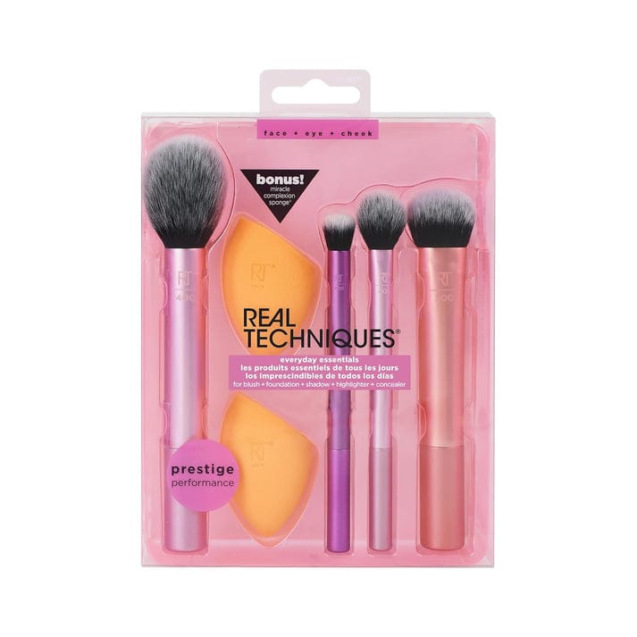 Real Techniques Everyday Essentials Makeup Brush Set with Sponge (2) JZCosmetics.com