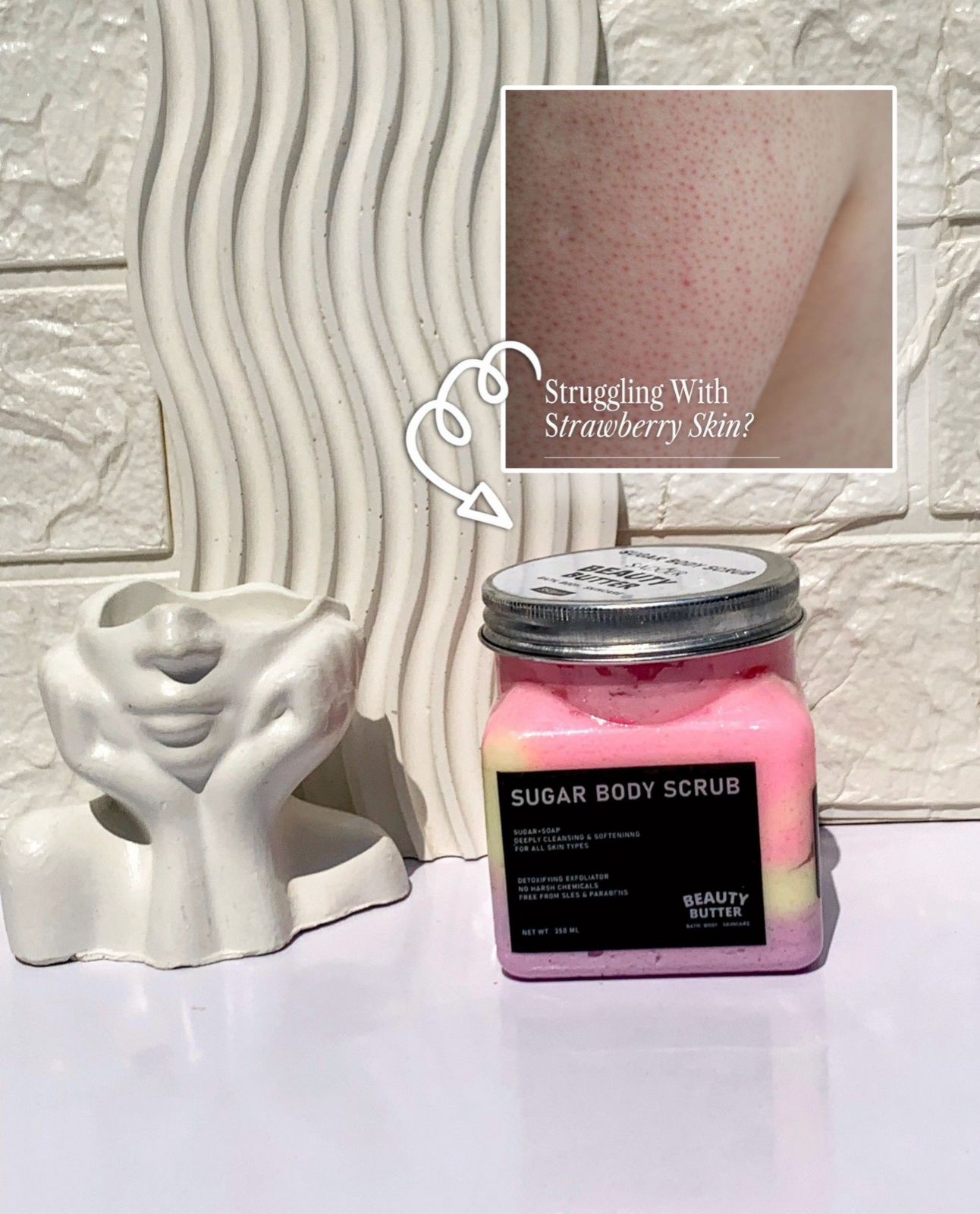 SADOER Sugar Body Scrub 350ml – Exfoliating & Nourishing Beauty Butter JZCosmetics.com