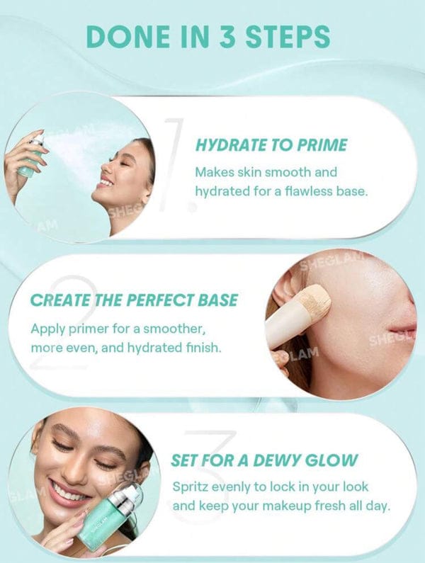 SHEGLAM Good Grip Hydrating Prime & Set Spray 55ml – 2-in-1 Makeup Primer & Setting Mist for Long-Lasting Smooth Finish JZCosmetics.com