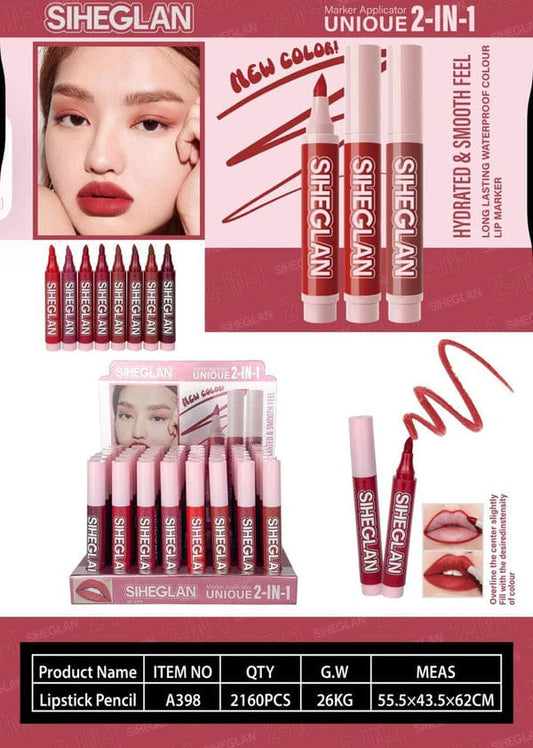 SIHEGLAN 2-in-1 Lip Marker & Lipstick Pencil JZCosmetics.com