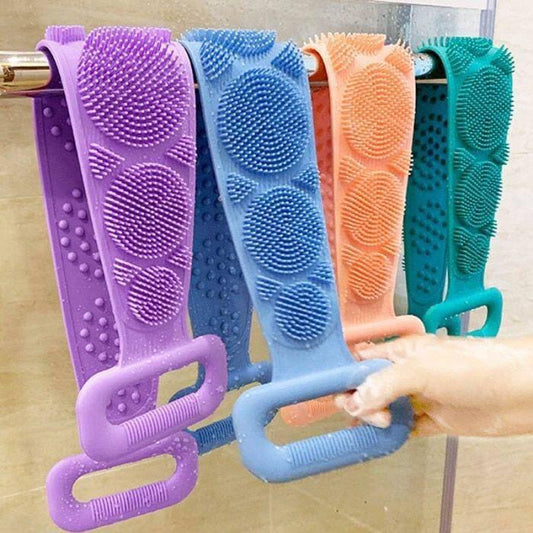 Silicone Back Scrubbing Belt | Silicone Body Scrubber Towel JZCosmetics.com