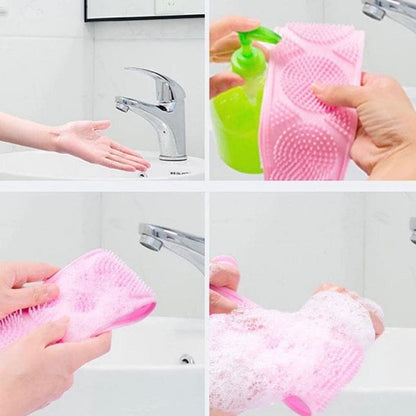 Silicone Back Scrubbing Belt | Silicone Body Scrubber Towel JZCosmetics.com