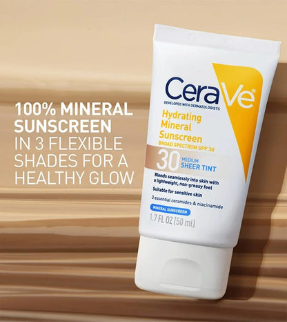 Hydrating Mineral Sunscreen SPF 30 Tinted (50ml) – Broad-Spectrum UV Protection JZCosmetics.com