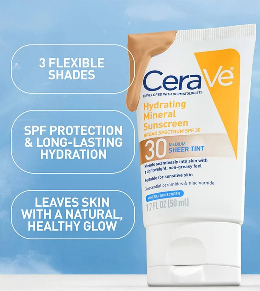 Hydrating Mineral Sunscreen SPF 30 Tinted (50ml) – Broad-Spectrum UV Protection JZCosmetics.com