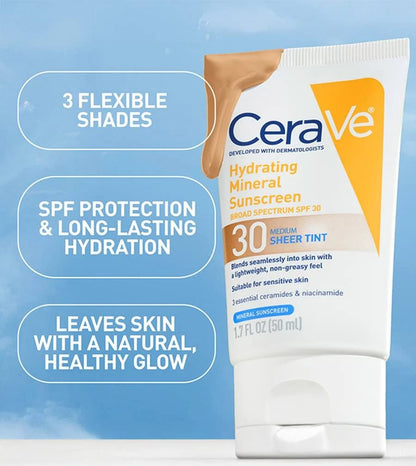 Hydrating Mineral Sunscreen SPF 30 Tinted (50ml) – Broad-Spectrum UV Protection JZCosmetics.com