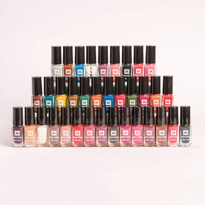 Miss Rose Pack of 36 Peel Off Nail Polishes – Beautiful Color Collection JZCosmetics.com