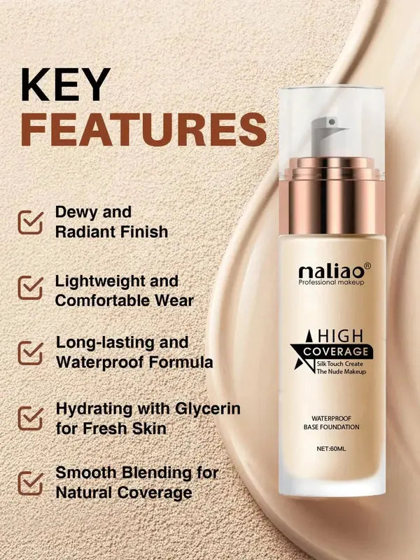 Maliao High Coverage Waterproof Base Foundation - Flawless All-Day Wear JZ Cosmetics