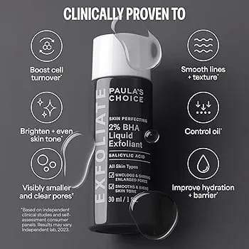 Paula's Choice 2% BHA Liquid Exfoliant 118ml – Salicylic Acid Leave-On Exfoliator for Blackheads, Pores & Smooth Skin JZCosmetics.com