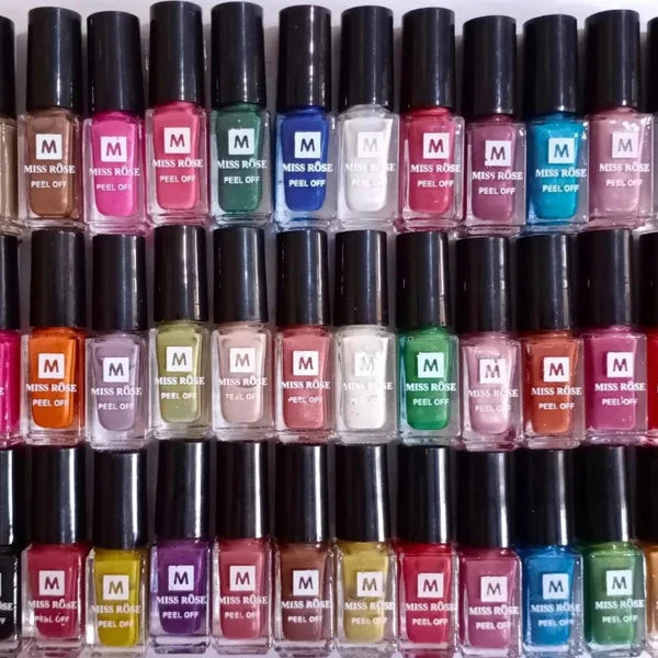 Miss Rose Pack of 36 Peel Off Nail Polishes – Beautiful Color Collection JZCosmetics.com