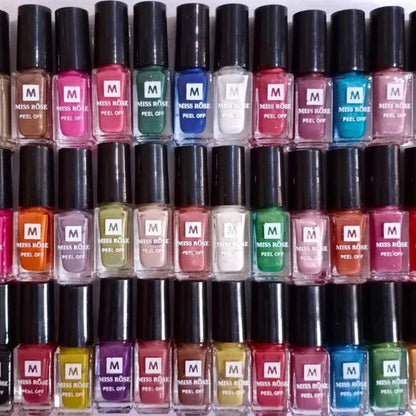 Miss Rose Pack of 36 Peel Off Nail Polishes – Beautiful Color Collection JZCosmetics.com