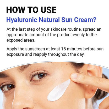 Hyaluronic Acid Natural Suncream SPF50 PA++++ 50ml  Lightweight Moisturizing UV Protection | Broad Spectrum | Made in Korea JZCosmetics.com