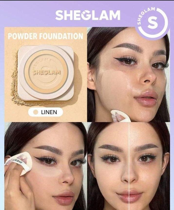 SHEGLAM Skin-Focus Full Coverage Powder Foundation | Smooth Matte Finish | Long-Lasting Oil Control Compact | 6 Shades Available JZCosmetics.com