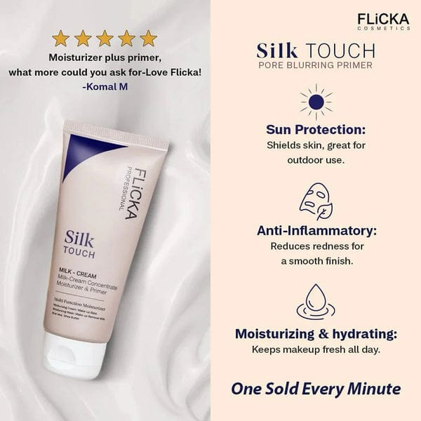 Flicka Silk Touch Milk Cream Moisturizer & Primer – 2-in-1 Hydrating Makeup Base with Smooth Matte Finish JZCosmetics.com