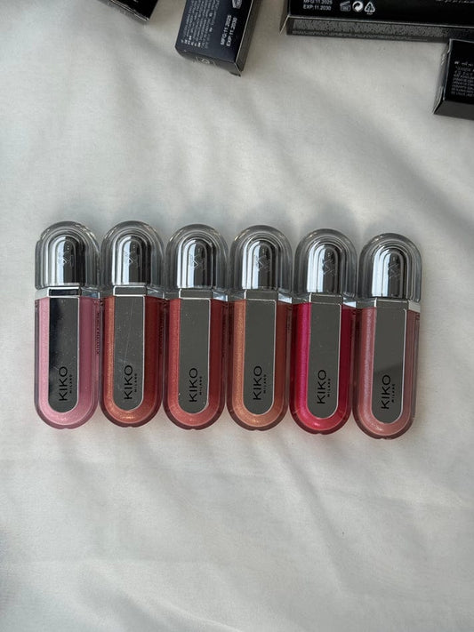 KIKO Milano 3D Hydra Lip Gloss 6pcs Set – High Shine Hydrating Non-Sticky Lip Gloss | Made in Italy JZCosmetics.com