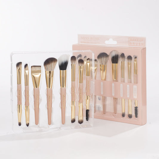 Miss Rose 8 Pcs Makeup Brush Set – Soft Bristles Face & Eye Brush Kit JZCosmetics.com