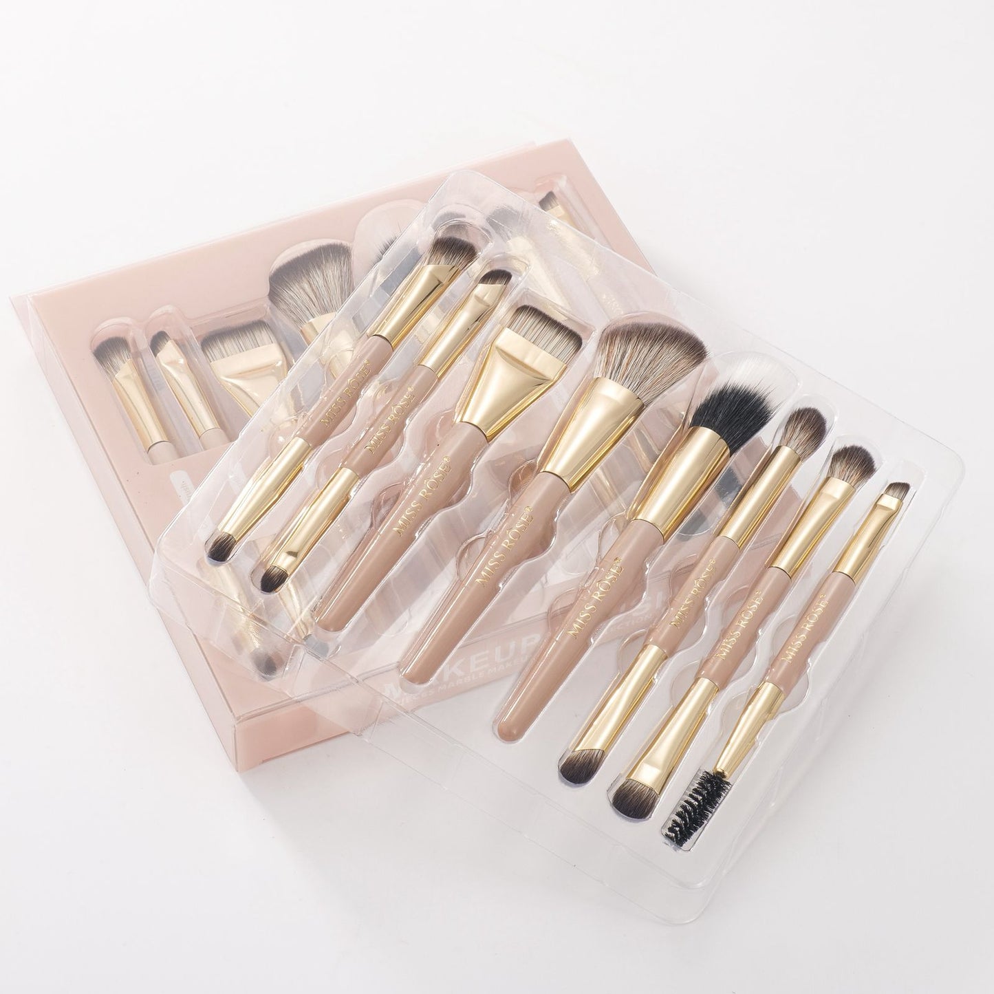Miss Rose 8 Pcs Makeup Brush Set – Soft Bristles Face & Eye Brush Kit JZCosmetics.com